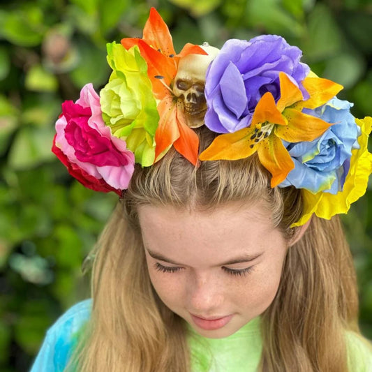 Colorful skull crown accessory for under the sea costume, turquoise detail – Kate Princess Dress.