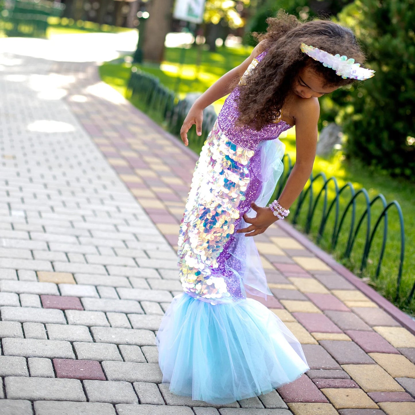 Under the sea costume – girls mermaid princess outfit with sequins – Kate Princess Dress