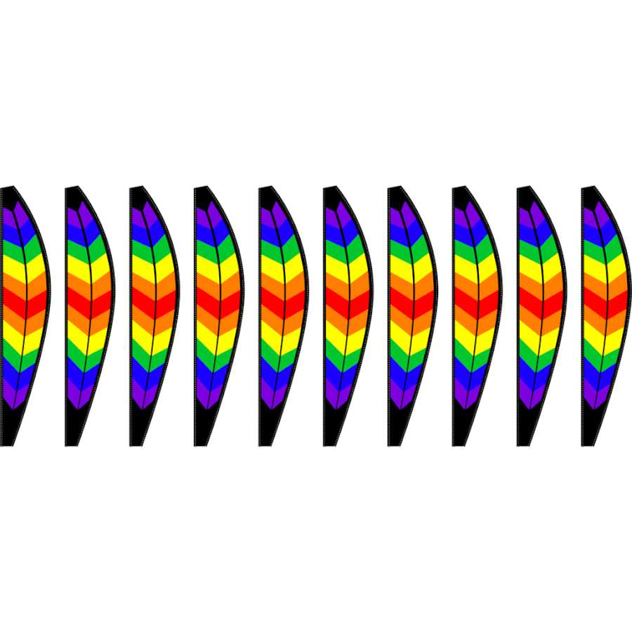 26 in. Double Rainbow Chevron Hot Air Balloon | Colorful Garden Spinner