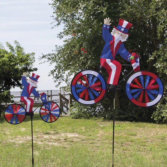 20-Inch Uncle Sam Bike Spinner | Patriotic Garden Decoration
