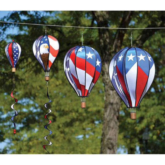 22 in. Patriotic Hot Air Balloon | Colorful Garden Decor