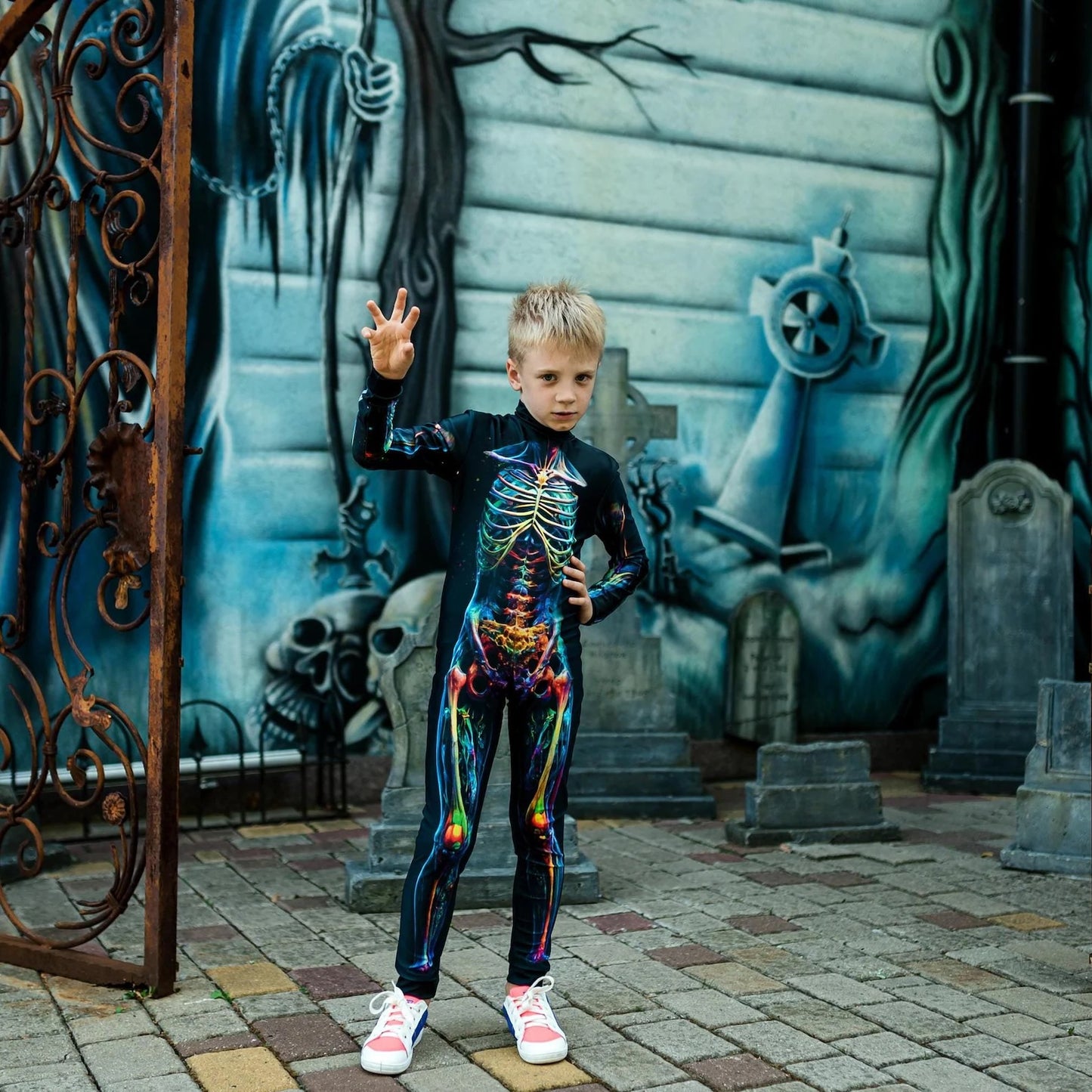 Mystical Skeleton Halloween Bodysuit, Halloween Costume