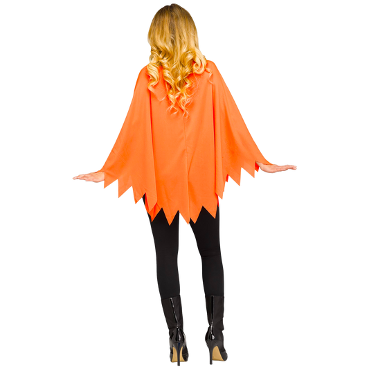 Pumpkin Poncho For Halloween for Women Adult Size