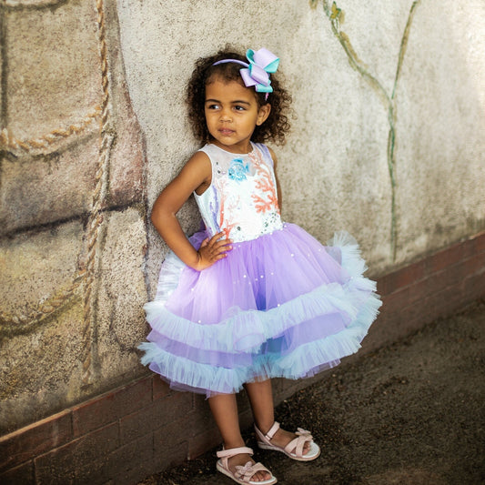 Sea Princess Dress, Mermaid Ruffle Tutu, Party Birthday Dress