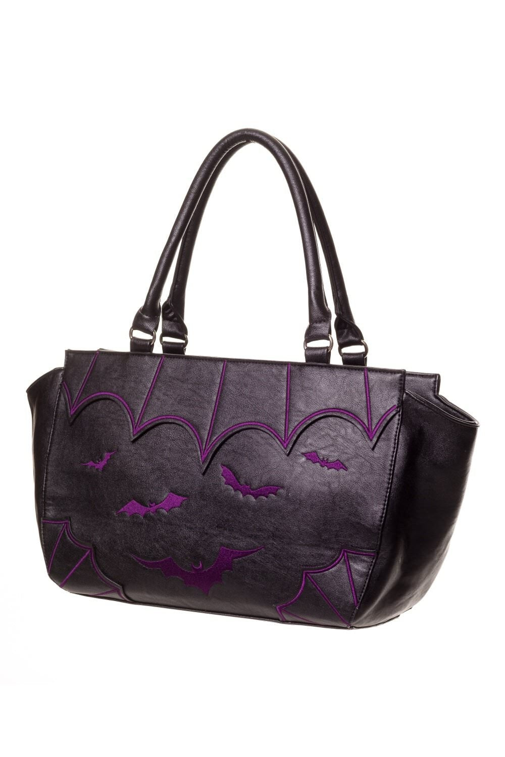 BATS HANDBAG BLK/PUR