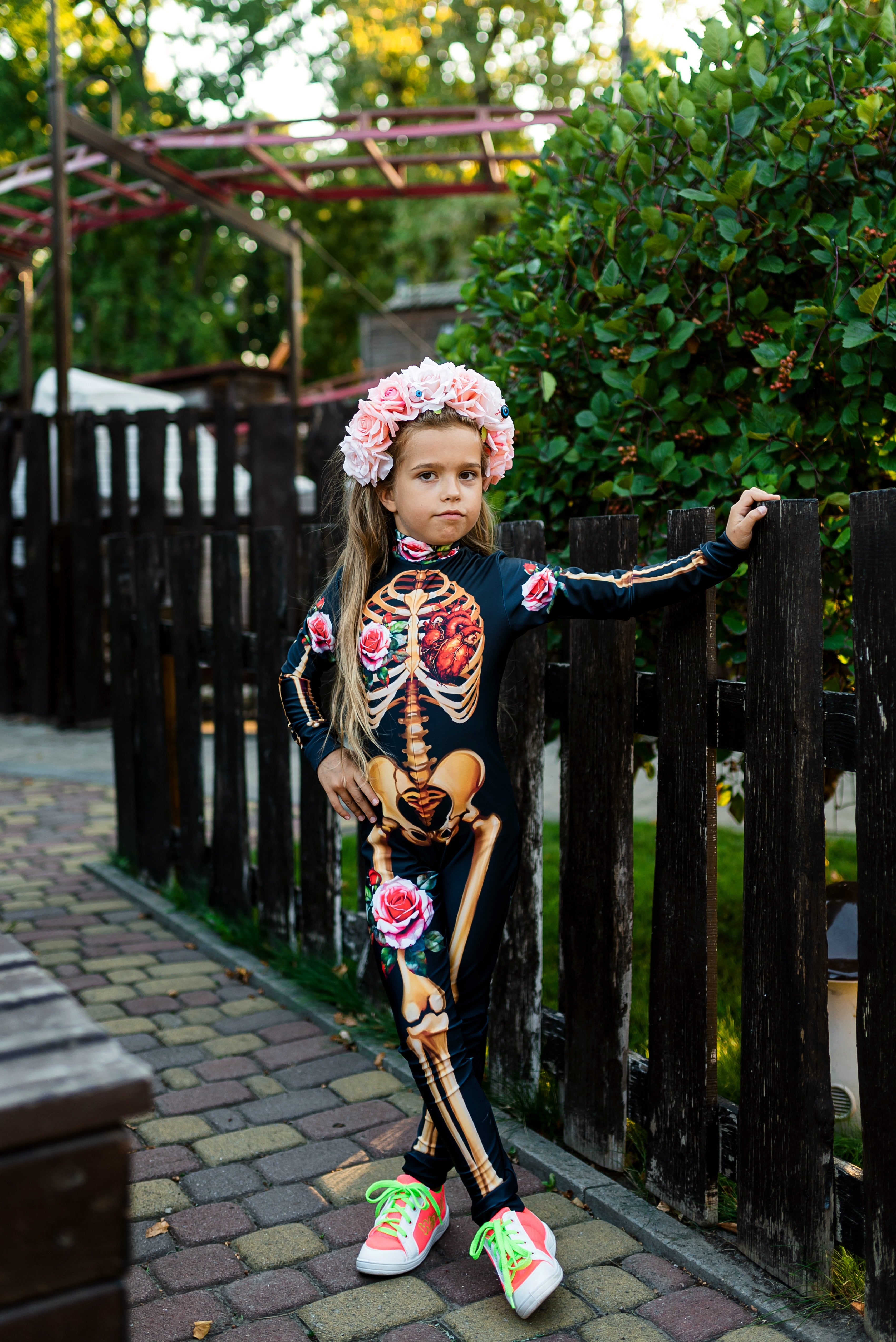 Girls Skeleton Bones Bodysuit – Funny Sugar Skull Jumpsuit