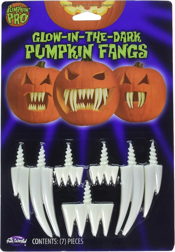 Glow in The Dark Pumpkin Fangs, Jack O Lantern Carving Accessories