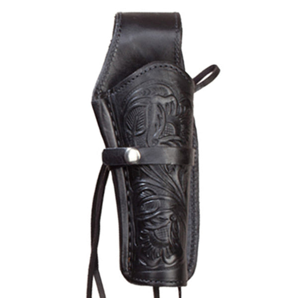 Black .38 Caliber Tooled Leather Holster