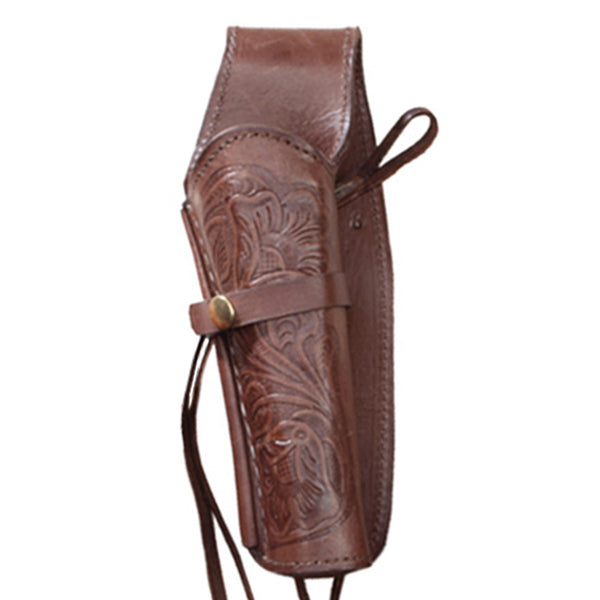 Chocolate .38 Caliber Tooled Leather Holster