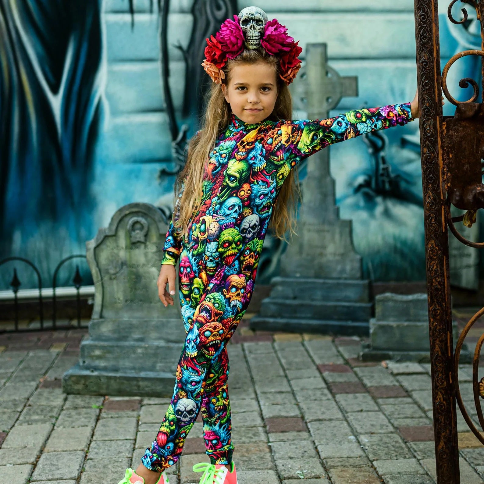 Zombie Halloween Costume for Girls, Spooky and Comfortable Bodysuit