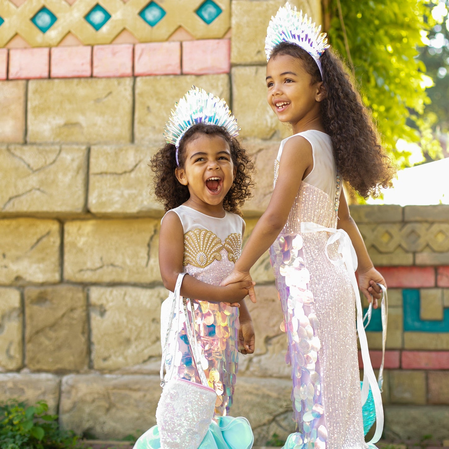 Girls Mermaid Dress Holographic Sequins and Fishtail Design