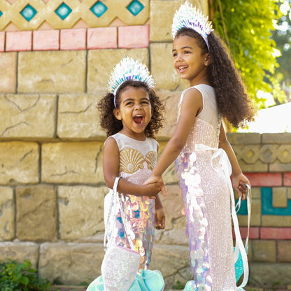 Girls Mermaid Dress Holographic Sequins and Fishtail Design
