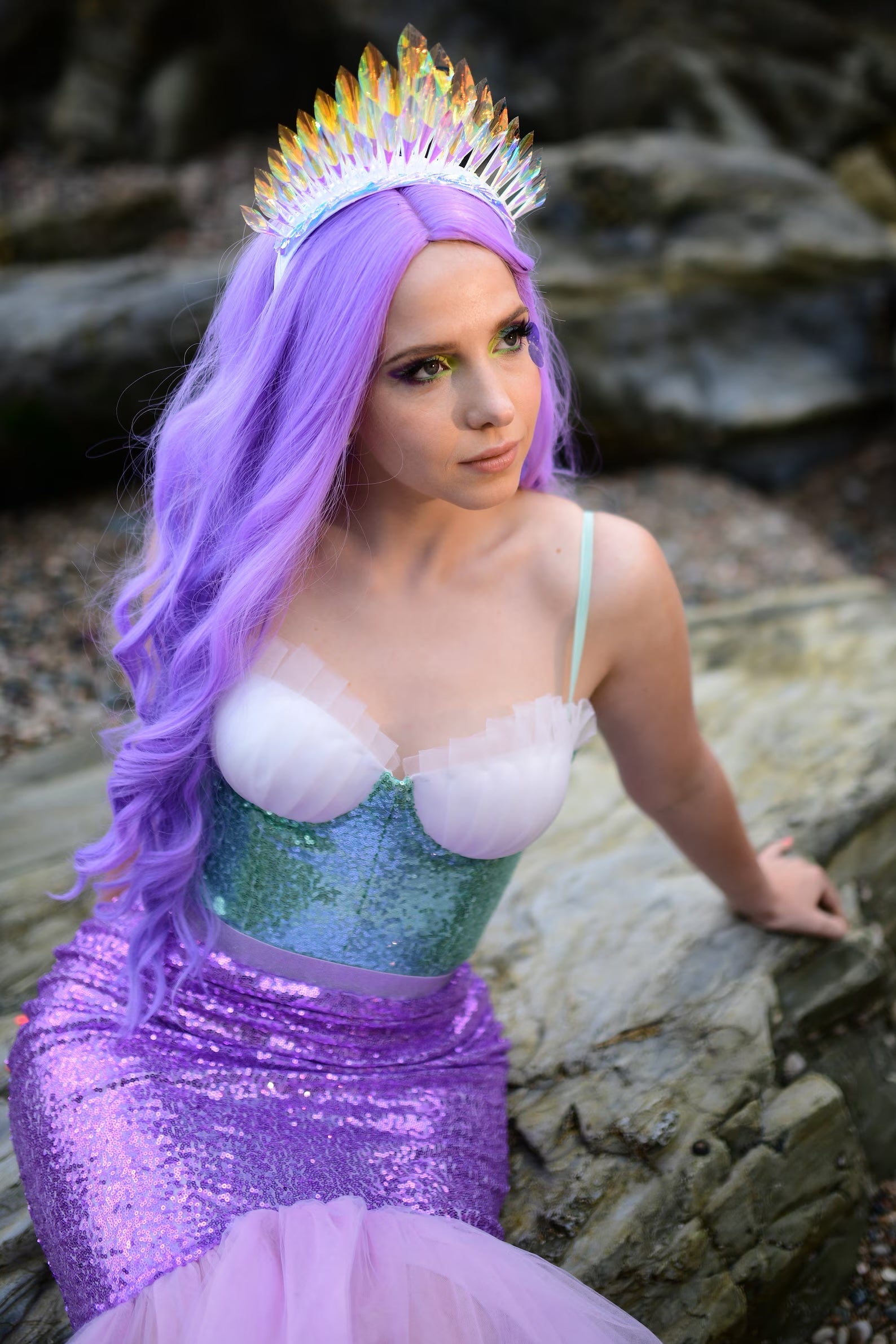 Lavender Fish Tail Skirt & Mint Top for Adults - Perfect for Cosplay & Halloween