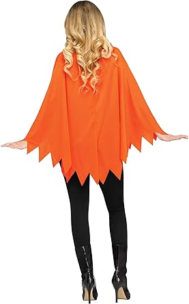 Pumpkin Poncho For Halloween for Women Adult Size