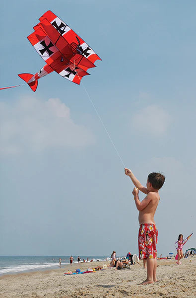 Red Baron Tri-Plane Kite - Durable, Easy to Fly Aircraft Design