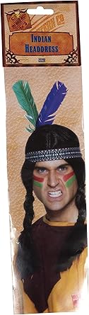 Smiffy's Men's Indian Feathe Headband with 2 Feathers