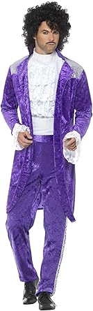 Smiffys Men's 80s Purple Musician Costume