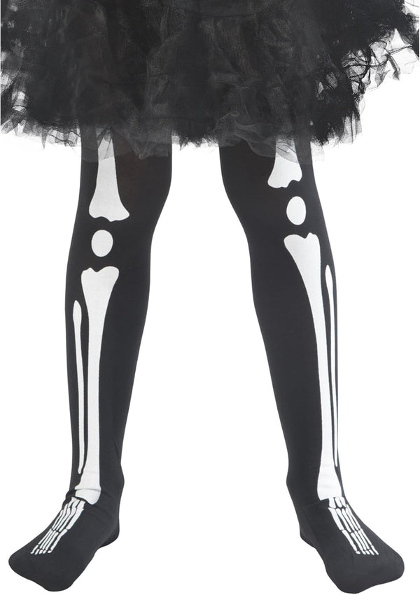 Smiffys Skeleton Tights, Black, Small