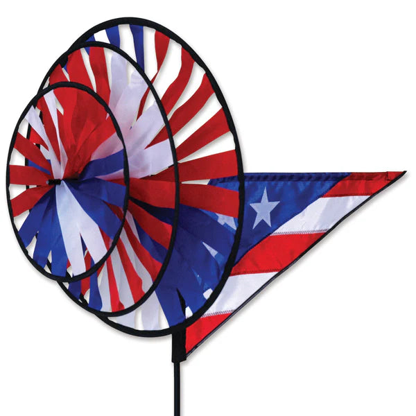 Triple Spinner - Patriotic | Durable Garden Spinner Decor