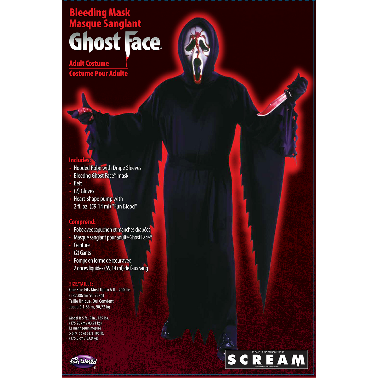 Adult Bleeding Ghost Face Costume