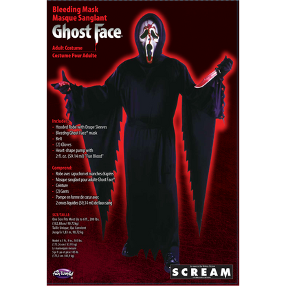 Adult Bleeding Ghost Face Costume