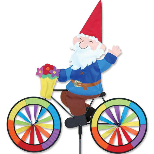 30 in. Bike Spinner Gnome - Colorful Outdoor Garden Decor