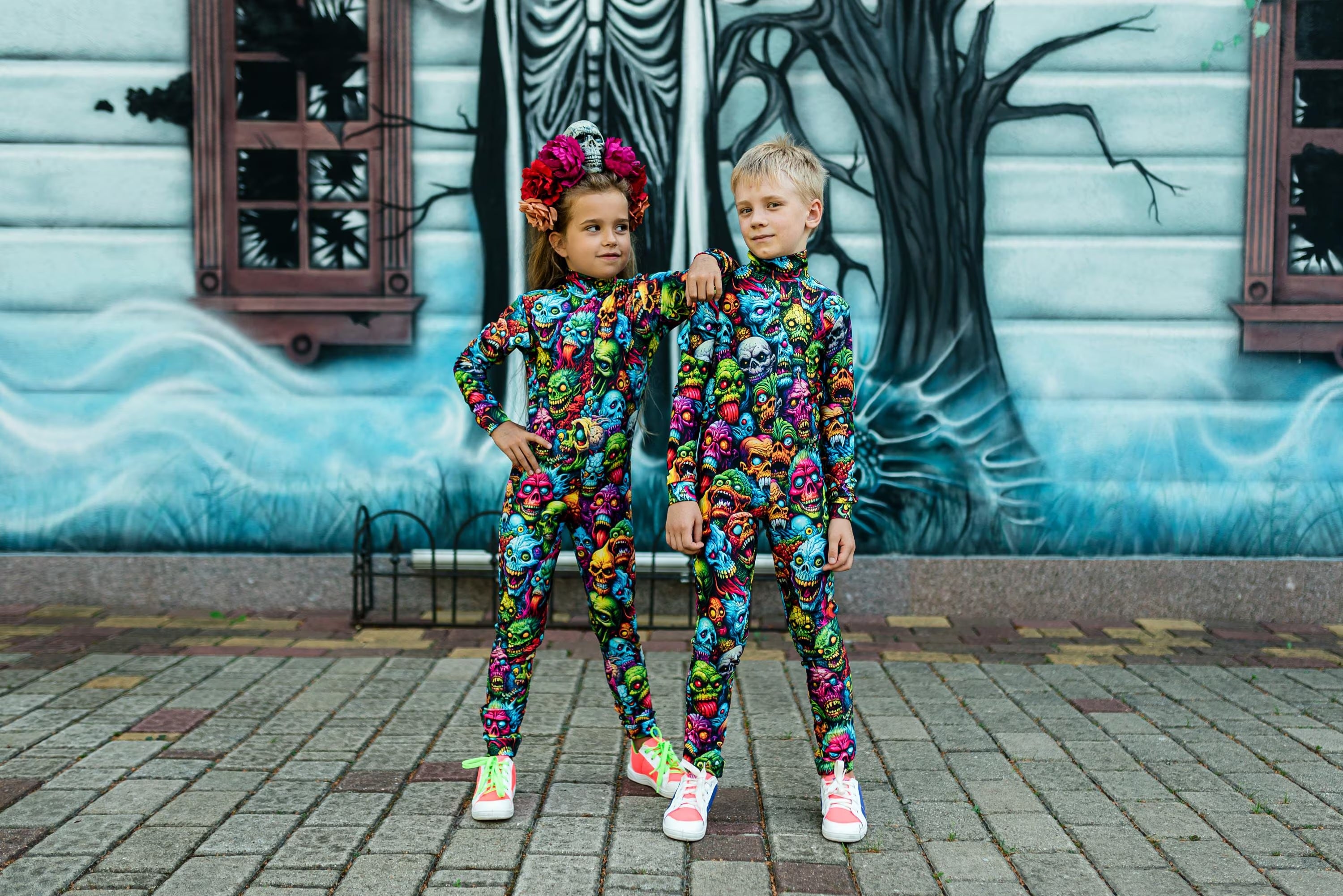 Zombie Halloween Costume for Girls, Spooky and Comfortable Bodysuit