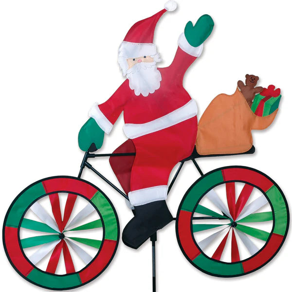 30-Inch Santa Bike Spinner - Festive Outdoor Decor | Premier Kites