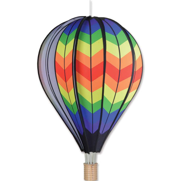 26 in. Double Rainbow Chevron Hot Air Balloon | Colorful Garden Spinner