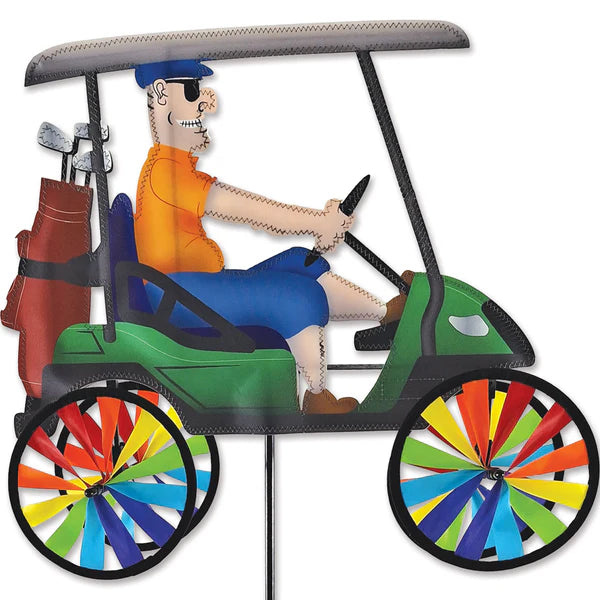 17-Inch Golf Cart Spinner | Fun Garden Decor for Golf Lovers