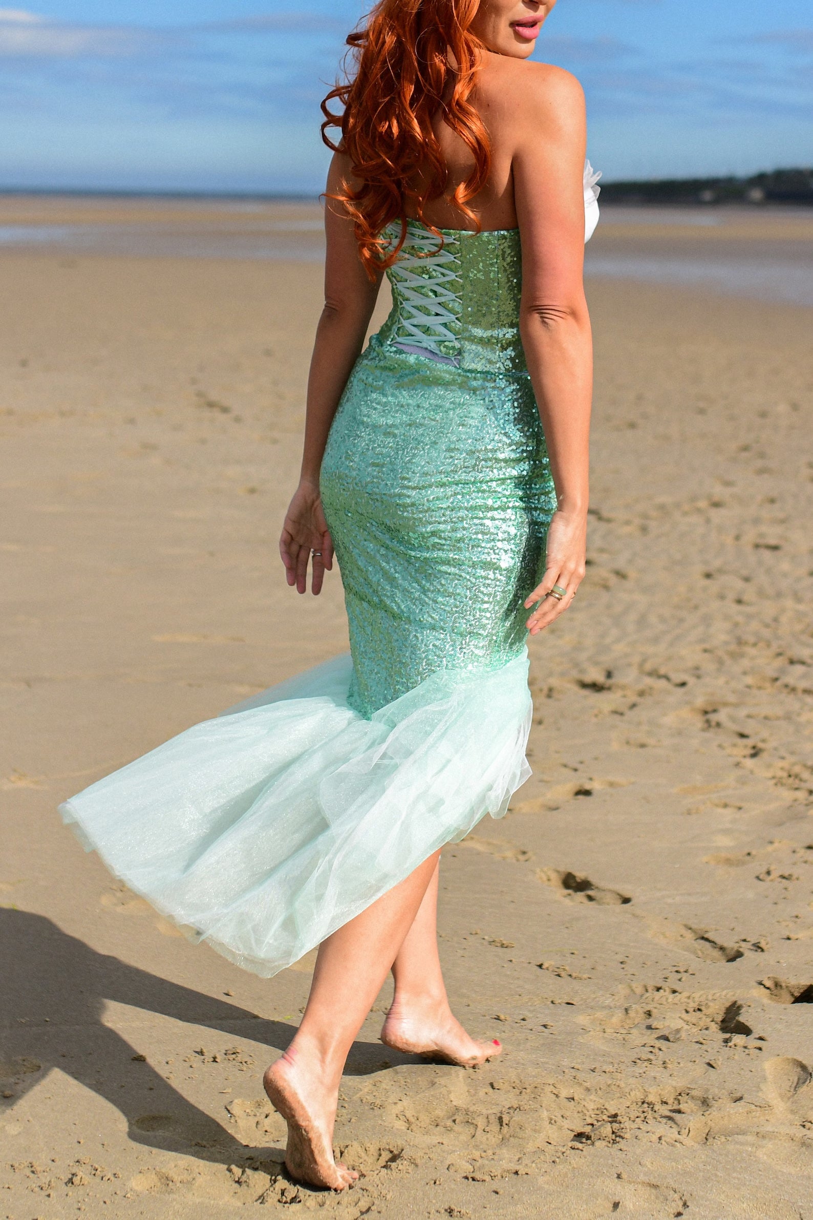 Adult Mermaid Costume - Sequin Corset & Tulle Skirt