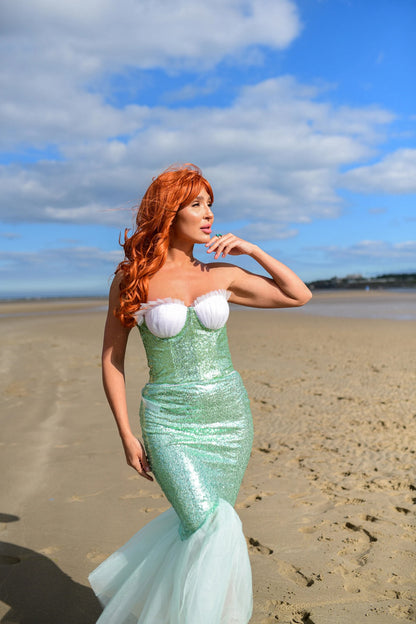 Adult Mermaid Costume - Sequin Corset & Tulle Skirt
