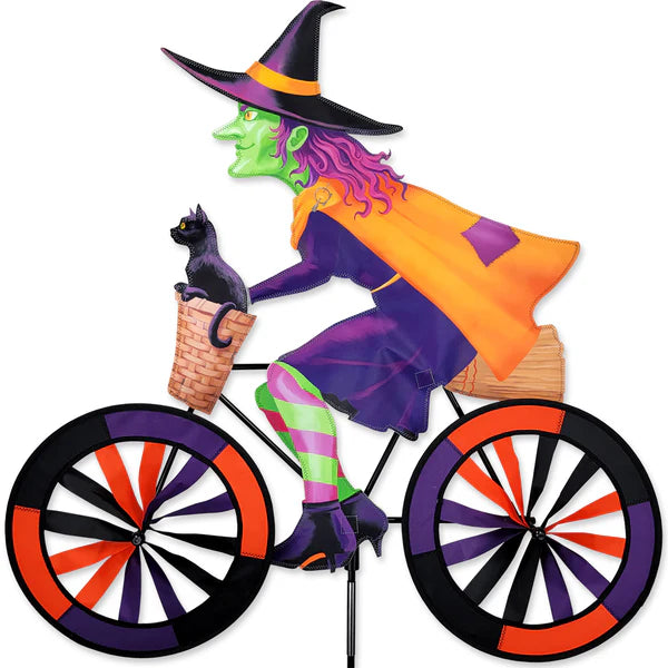 30-Inch Halloween Witch Bike Spinner | Premier Kites Fall Decor