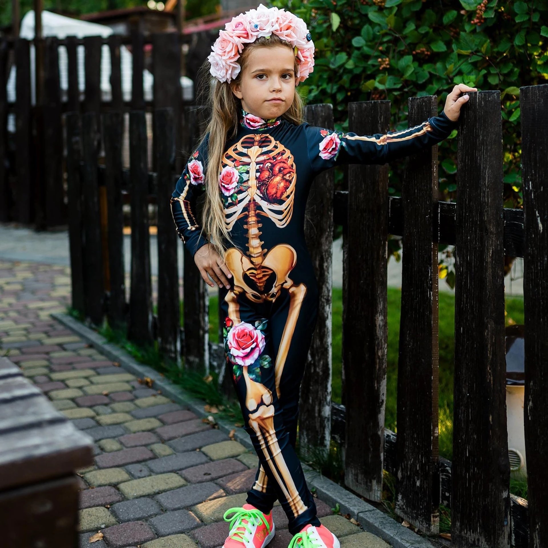 Girls Skeleton Bones Bodysuit – Funny Sugar Skull Jumpsuit