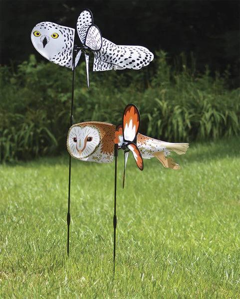 Petite Spinner Snowy Owl - Adorable Garden Decor for All Seasons