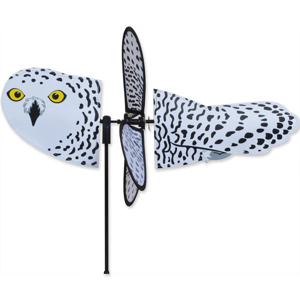 Petite Spinner Snowy Owl - Adorable Garden Decor for All Seasons