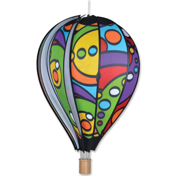 26 in. Rainbow Orbit Hot Air Balloon | Colorful Garden Spinner