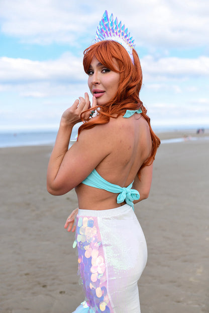 Woman Mermaid Costume with Sequin Top and Mermaid Skirt
