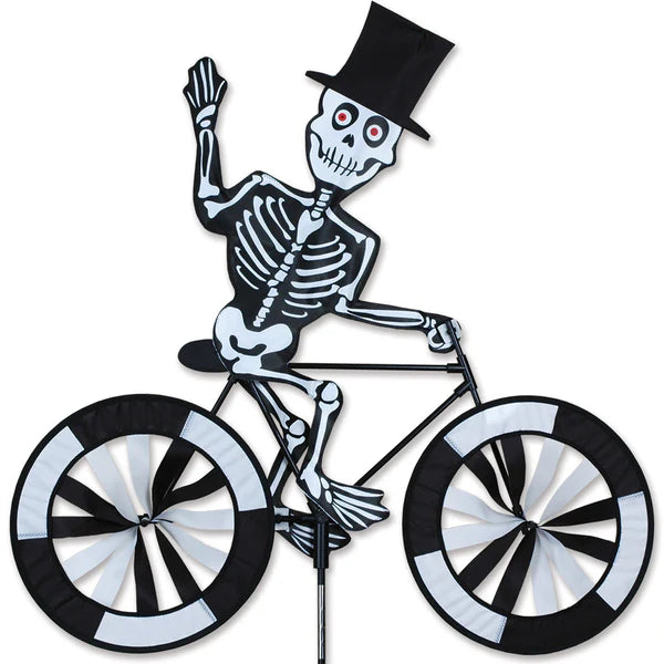 20 in. Skeleton Bike Spinner | Spooky Outdoor Decor