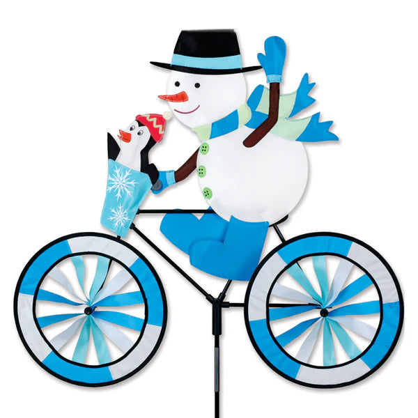 30-Inch Snowman Bike Spinner - Fun Winter Garden Decor | Premier Kites