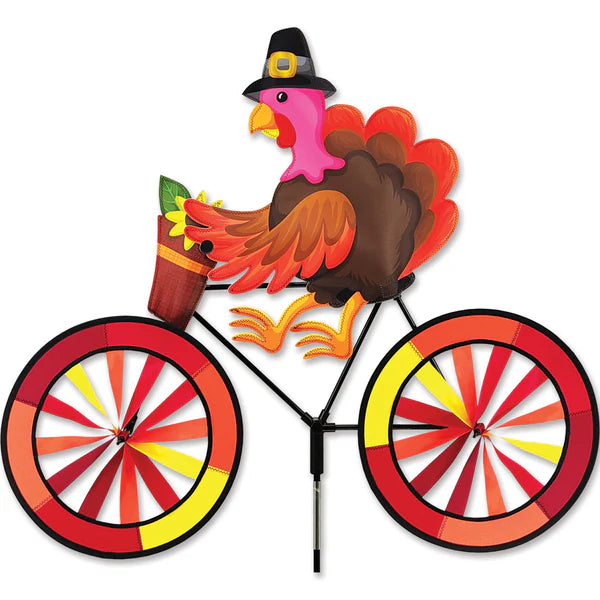 30-Inch Thanksgiving Turkey Bike Spinner | Premier Kites Outdoor Decor