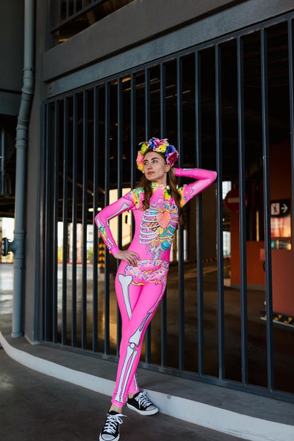 princess costume, mermaid costume, under the sea costume — pink print jumpsuit, sequins accent – Kate Princess Dress