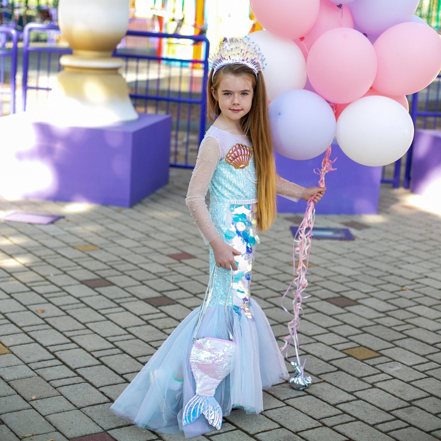 princess costume, holographic sequins — twirl shot of tutu skirt — Kate Princess Dress