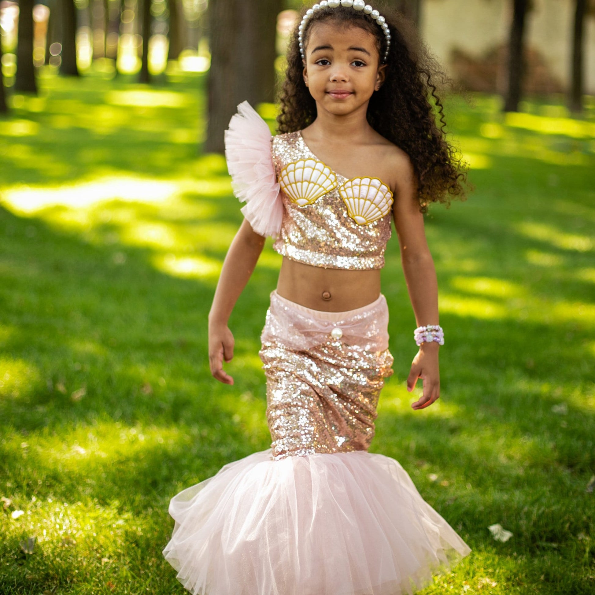 Sequin seashell top girls mermaid princess costume – Kate Princess Dress