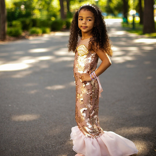 Mermaid Tail Sequins Dress, Girl Princess Birthday,  Party Outfit