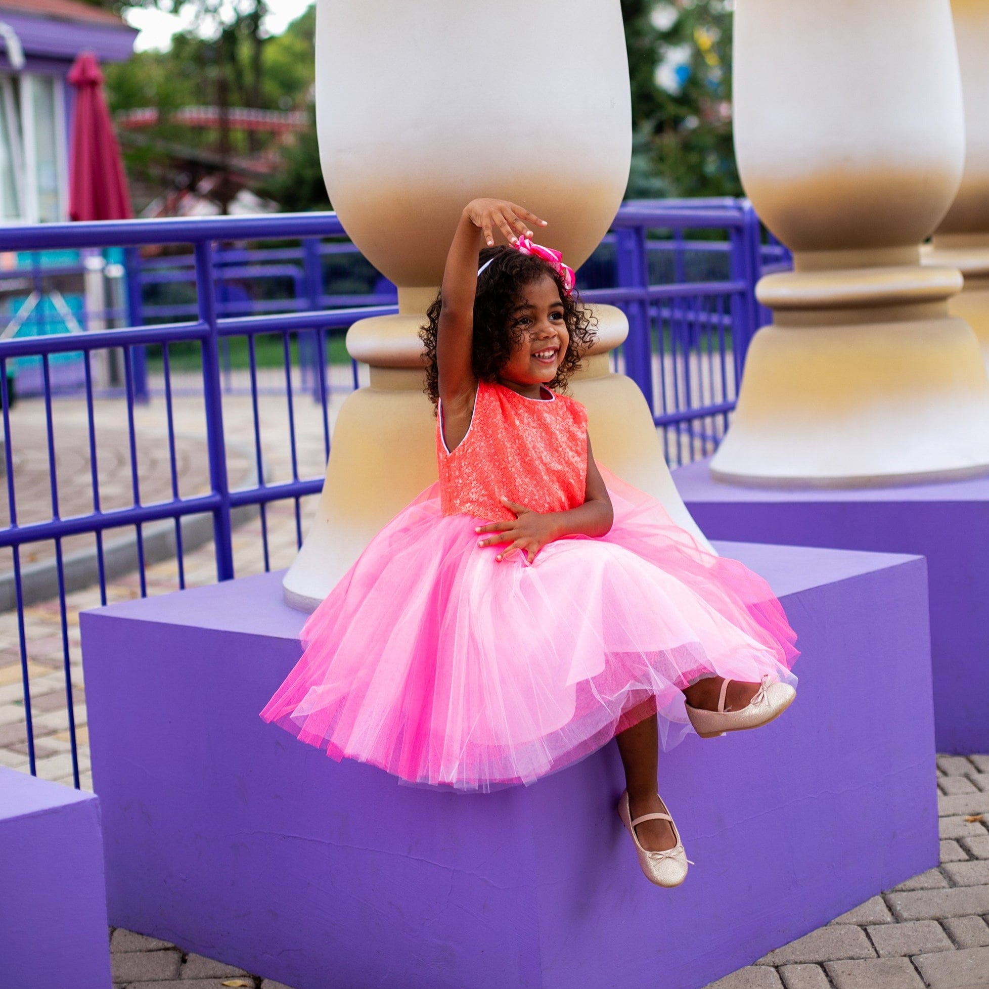 Peach Flower Girl Dress, Birthday Christmas Party Tulle Tutu