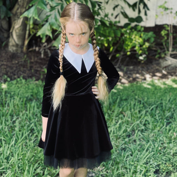 Wednesday Halloween Girl Dress - Little Black Dress