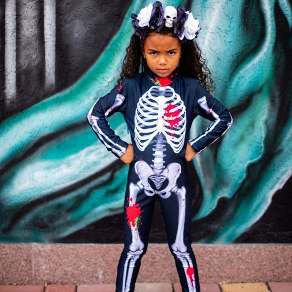 Skeleton Halloween Bodysuit for Girls - Day of the Dead