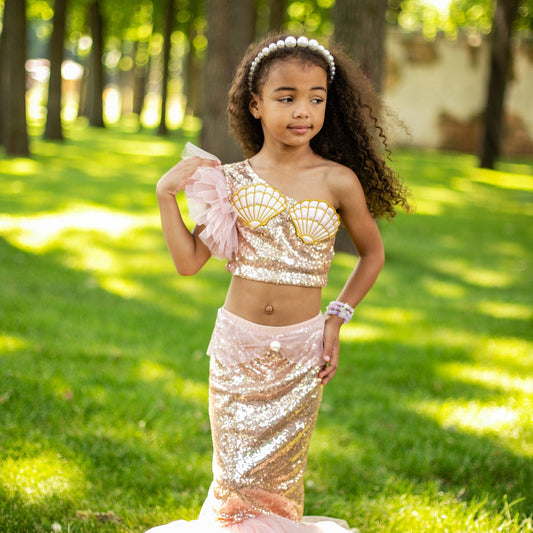 Mermaid Girl Pearl Headband, Princess Tiara