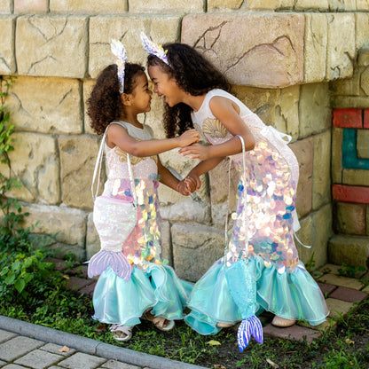 Girls Mermaid Dress Holographic Sequins and Fishtail Design